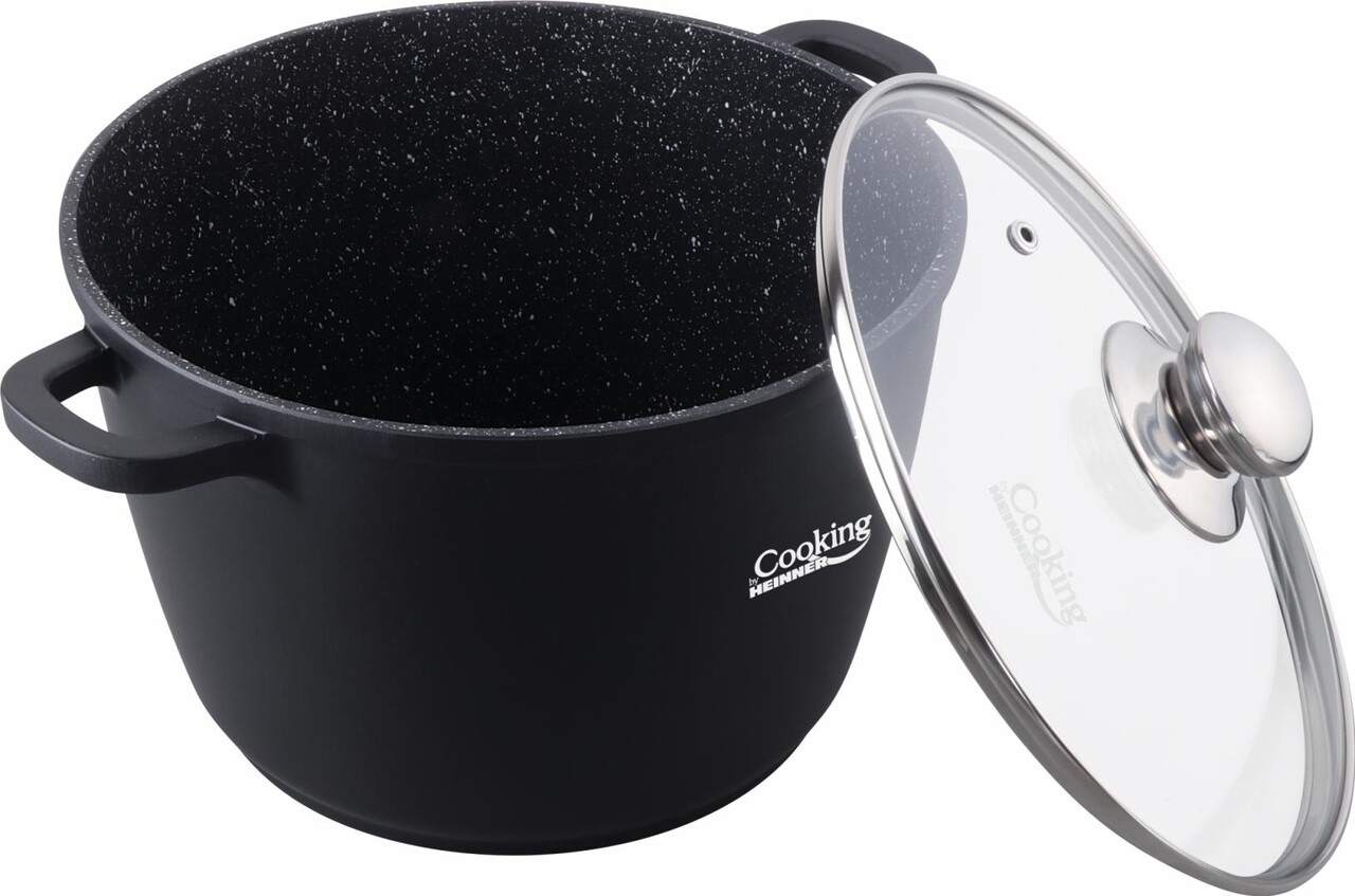 Oala cu capac Dark Line, Cooking by Heinner, 10 L, aluminiu turnat, negru - imagine 3